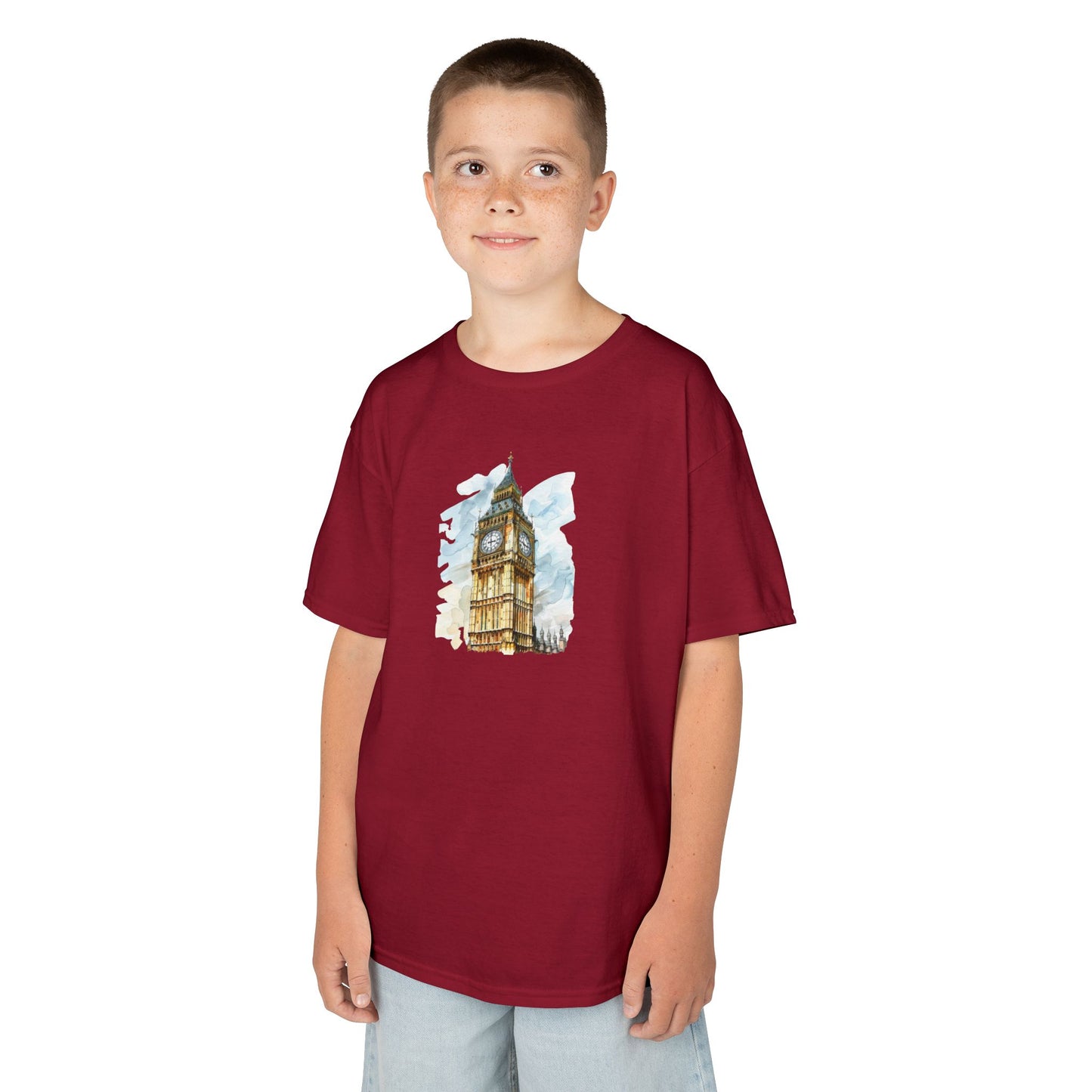 Kids Tee - Vintage Big Ben Wall Art Design -  Fun and Stylish Cotton Shirt for Young Explorers