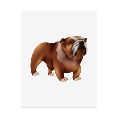 Bulldog Rolled Poster Art | Dog Lover’s Wall Decor | Unique Gift for Pet Owners | Living Room or Office Decor