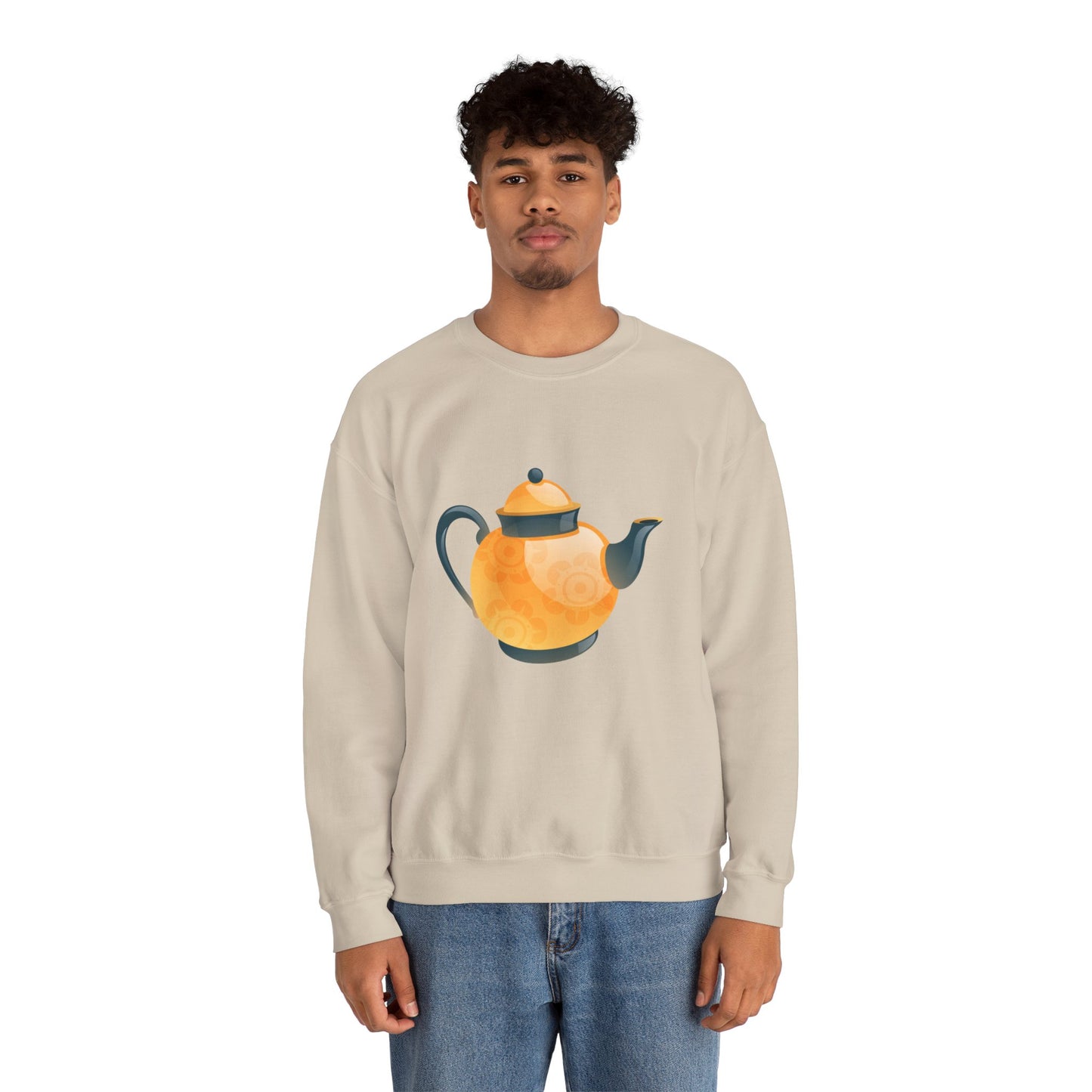Unisex Heavy Blend™ Crewneck Sweatshirt Trendy - Classic British Tea Kettle