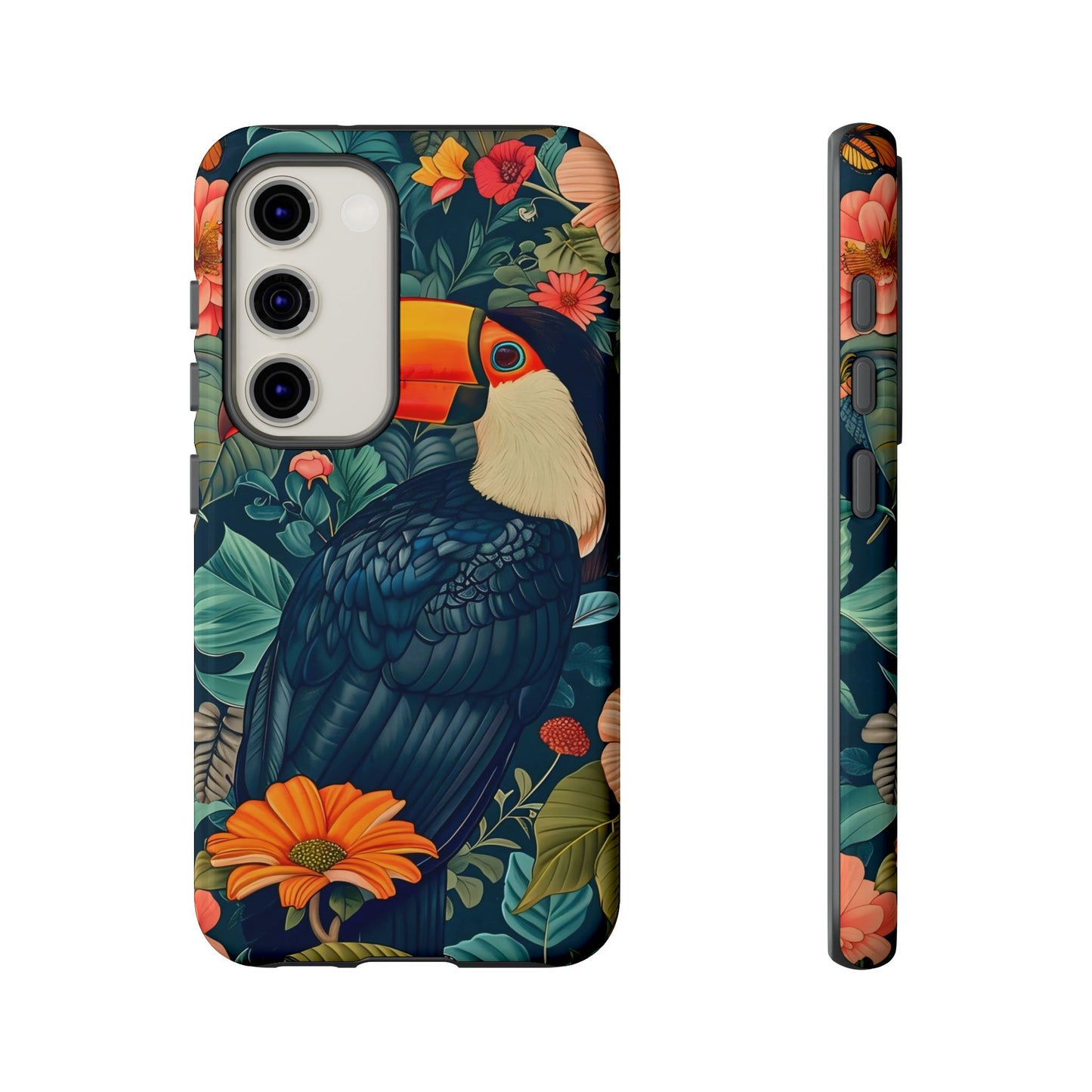 Tropical Toucan Phone Case - Cute Animal Design, Nature Lover Gift, Floral Pattern, Bird Lover Accessory, Summer Vibes
