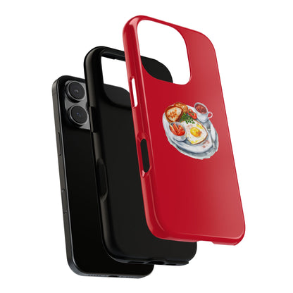 Breakfast-Inspired Phone Case, Tough Phone Covers, Foodie Gifts, Unique Accessories, Cute Kitchen Decor, Red Phone Case