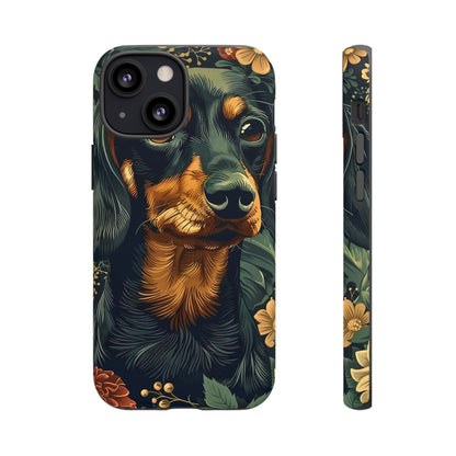 Dachshund Phone Case, Floral Pet Phone Cover, Dog Lover Gift, Tough Phone Case, Custom Dachshund Design, Unique Dog Owner Accessory