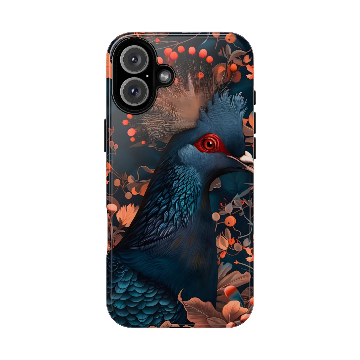 Vibrant Phone Case with Floral Peacock Design - Tough Cases, Artistic Phone Cover, Unique Gift for Nature Lovers, Stand Out Tech Accessory