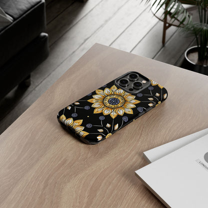 Floral Phone Case with Mandala Design, Tough Cases for iPhone & Samsung, Boho Style, Gift for Her, Unique Accessories