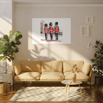 Royal Guards Canvas Print, British Wall Art, Home Decor, Unique Gift, London Culture