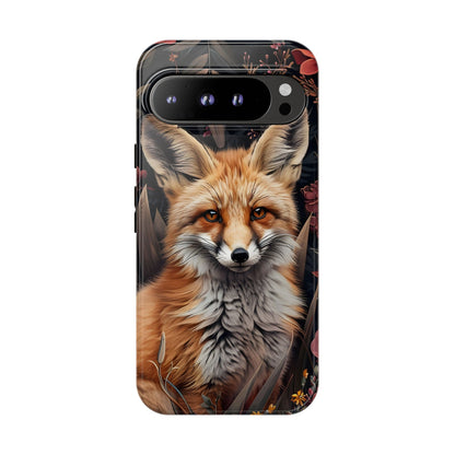 Fox Floral Phone Case, Tough Cases for Animal Lovers, Nature Themed Gift, Cute Phone Cover, Wild Fox Protector