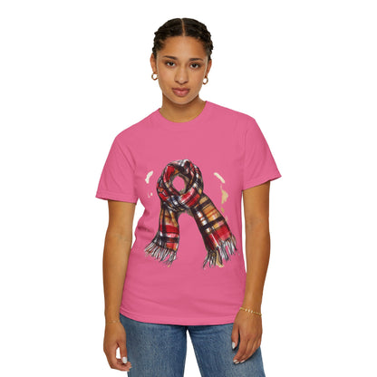 Unisex Garment-Dyed T-shirt - Classic British Plaid Scarf Design