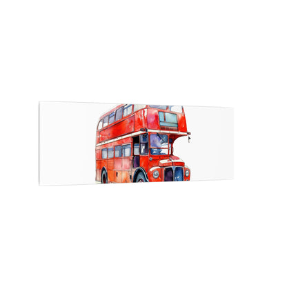 London Red Double-Decker Bus Art Canvas Print, Wall Decor for Travel Lovers, Home Office Gift, Unique Artwork for All Occasions