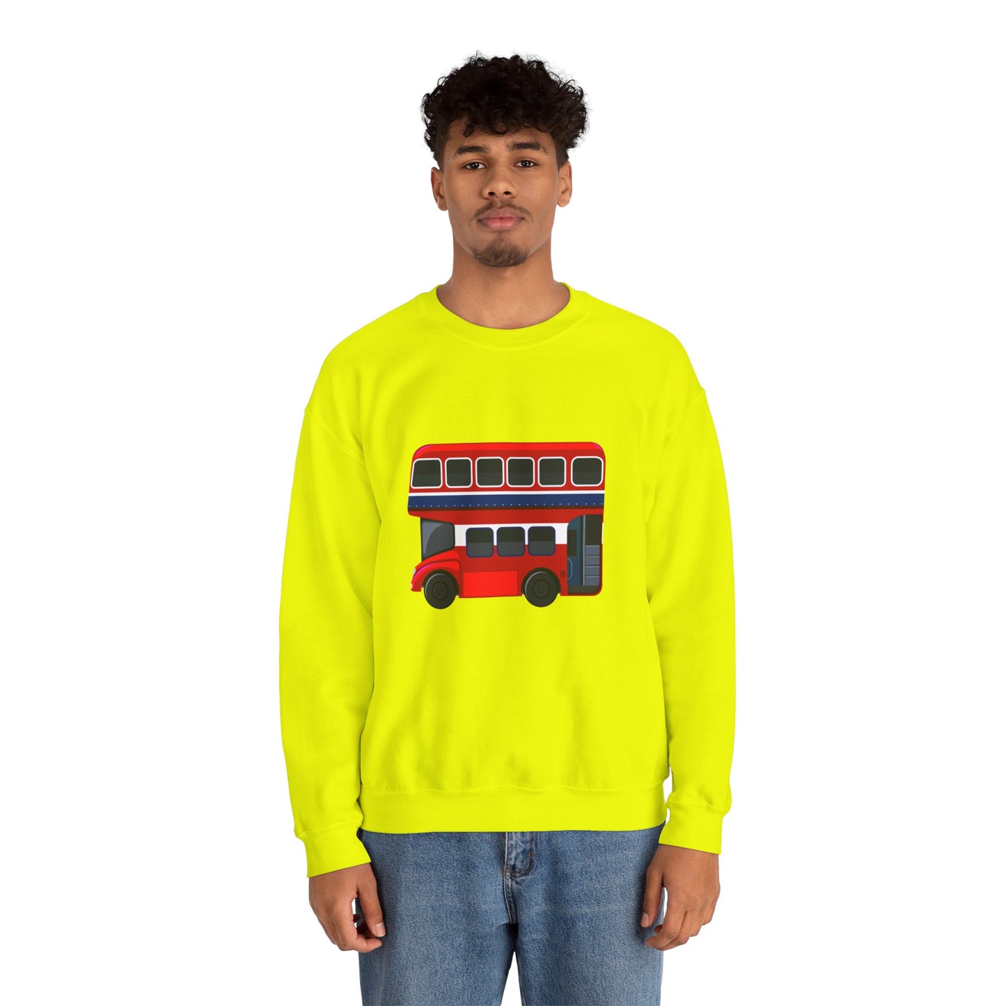 Unisex Heavy Blend™ Crewneck Sweatshirt Trendy - London Transport Red Double-Decker Bus