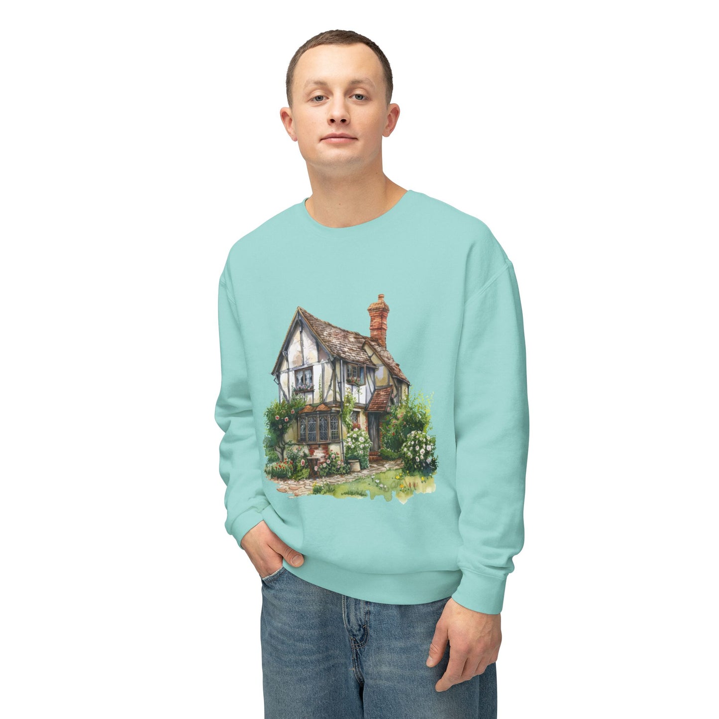 Unisex Lightweight Crewneck Sweatshirt - British Nature Scenic Landscape