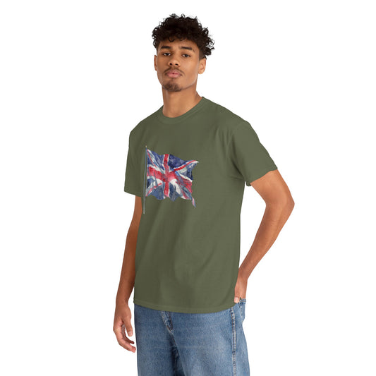 Unisex Heavy Cotton T-Shirt - Iconic British Flag: Union Jack Art