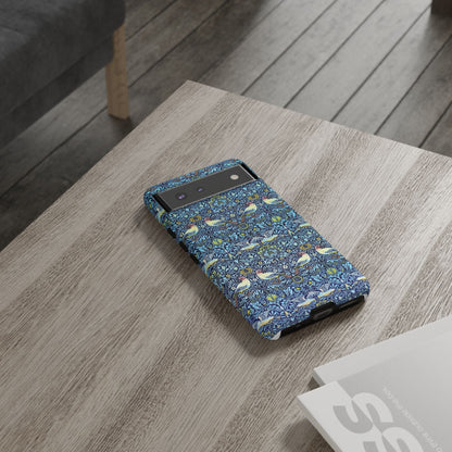 Bird and Floral Pattern Phone Case, Tough Cases, Gift for Nature Lovers, Eco-friendly, Custom Phone Accessories, All-Occasion