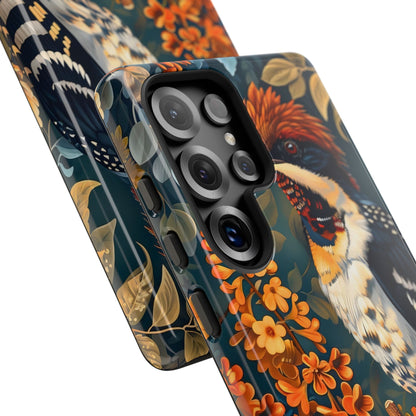 Tough Cases: Floral Bird Phone Case, Vintage Style Cover, Nature Lover Gift, Botanical Design, Spring Inspire Fashion