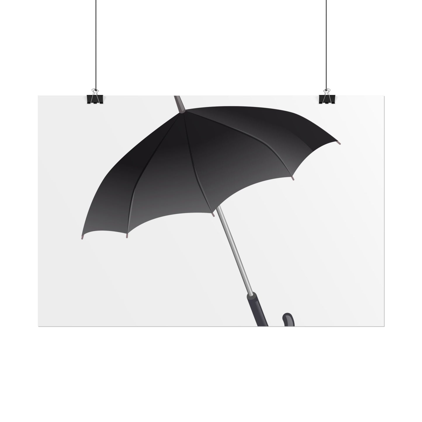 Minimalist Umbrella Wall Art, Chic Home Decor Print, Stylish Poster, Rental Friendly Artwork, Black Umbrella Decor