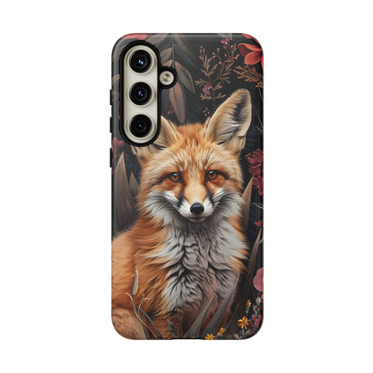 Fox Floral Phone Case, Tough Cases for Animal Lovers, Nature Themed Gift, Cute Phone Cover, Wild Fox Protector