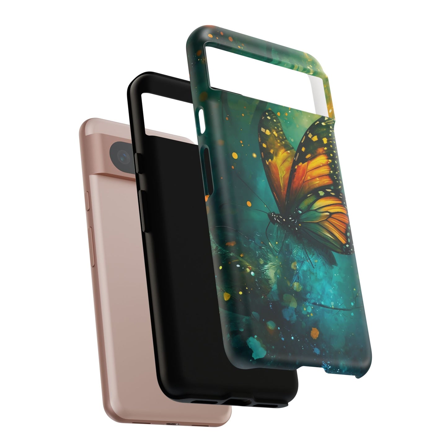 Colorful Butterfly Phone Case, Tough Cases for iPhone and Samsung, Cute Tech Accessories, Nature Lovers Gift, Vibrant Floral Design