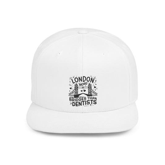 London Bridges Snapback Hat - Trendy Flat Bill Cap for Urban Style, Gift for Travelers, Fashion Accessory, Streetwear, Summer Essentials