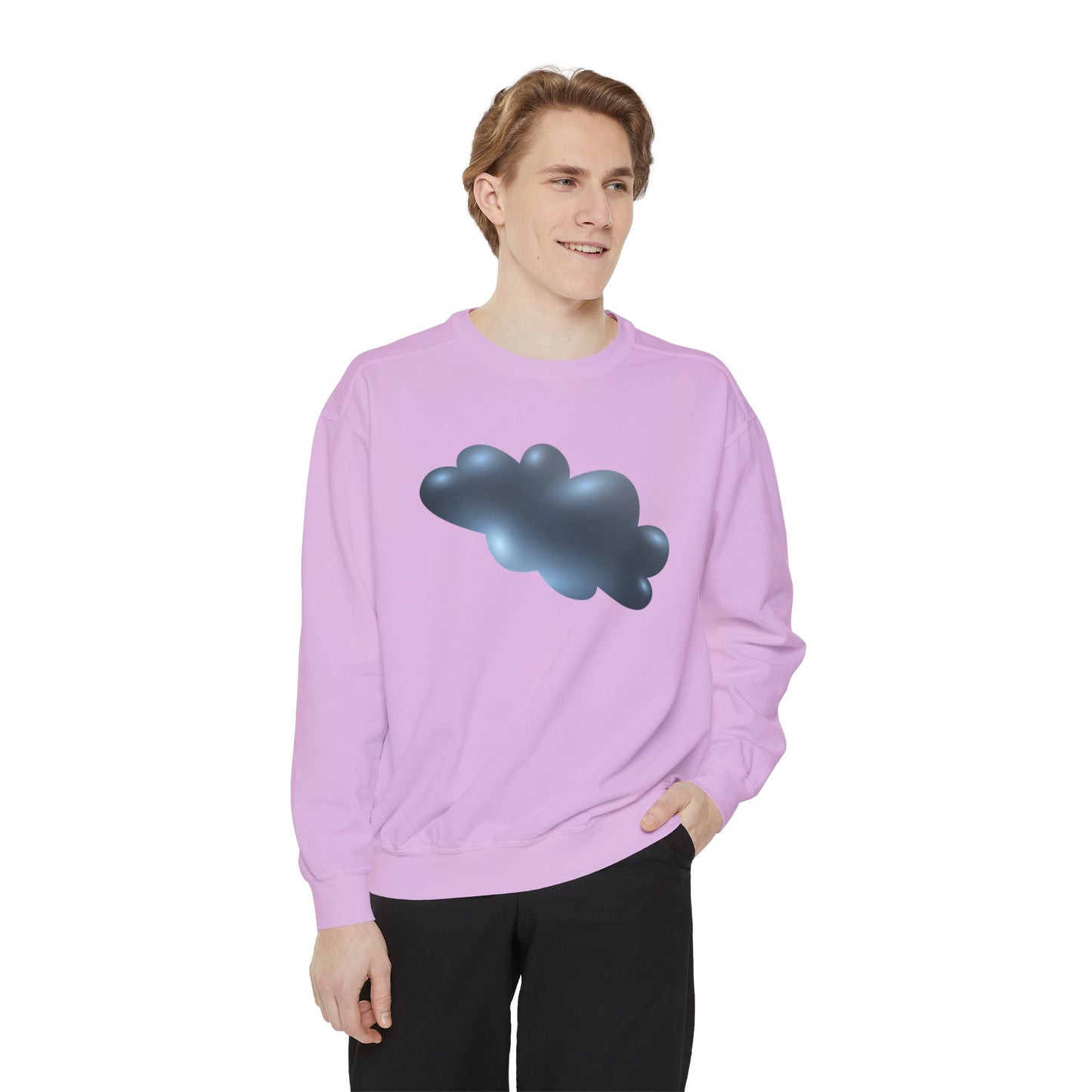 Unisex Garment-Dyed Sweatshirt Relaxed - Serene Cloudscape Dreamy Cloud