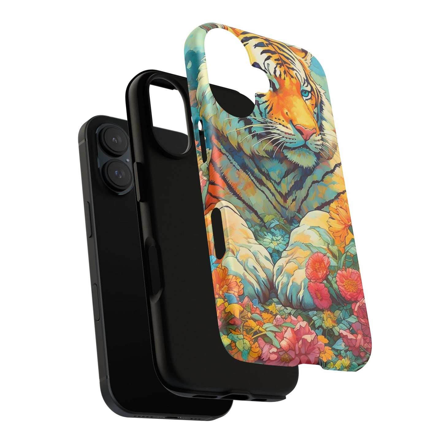 Tiger Jungle Phone Case, Colorful Tough Cases, Animal Lover Gift, Nature Phone Cover, Wildlife Decor, Birthday Present