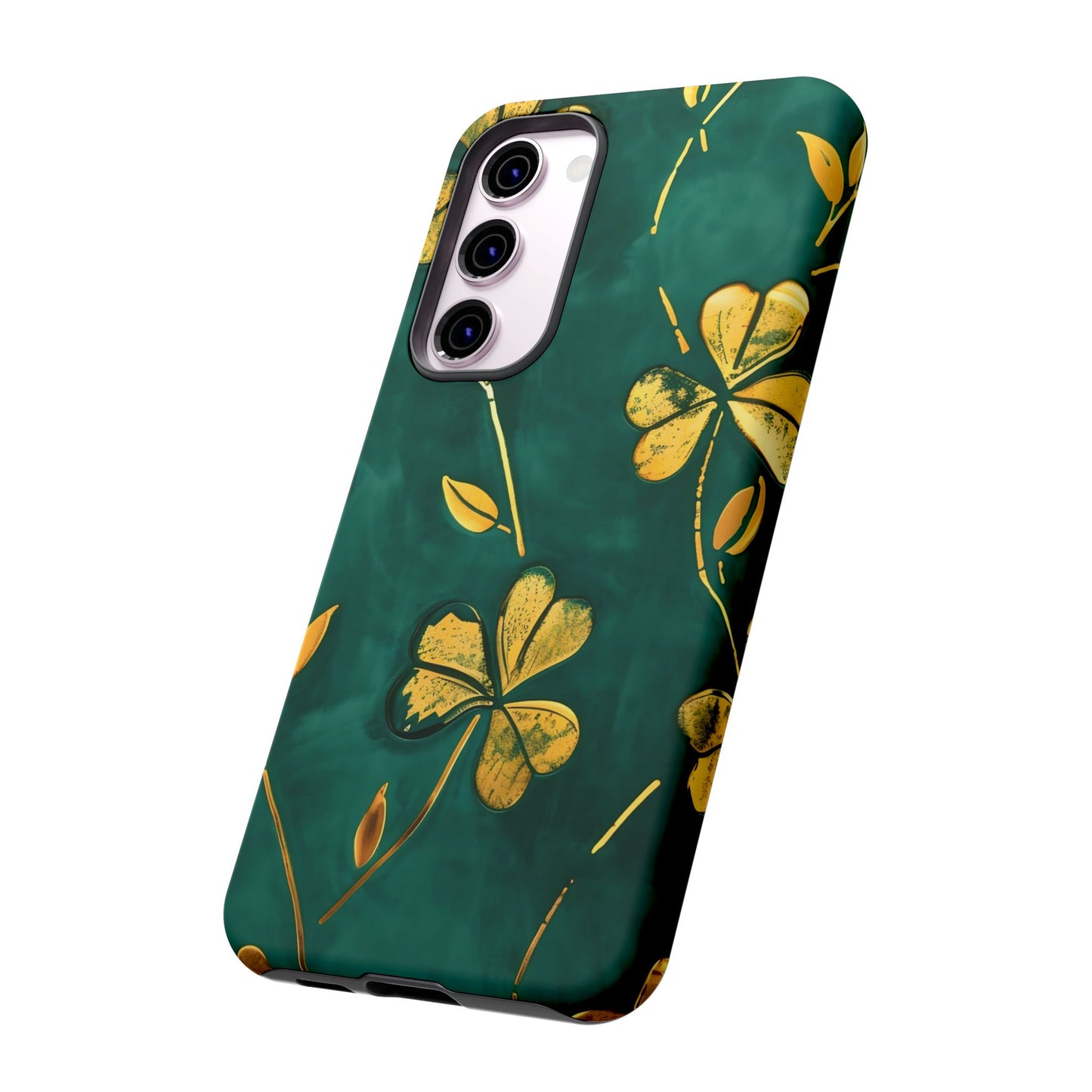 Floral Phone Case with Gold Accents, Tough Phone Cover, Stylish Phone Protector, Unique Gift for Her, Nature Lover Accessory