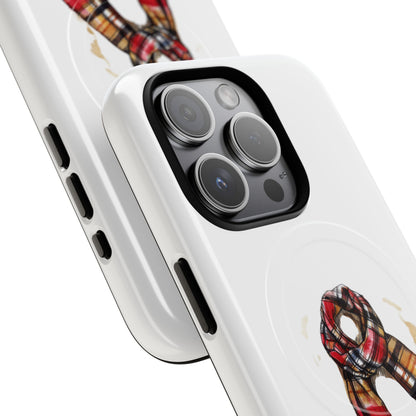 Stylish Tough Magnetic Phone Case - Fall Plaid Scarf Design, iPhone Accessories, Gift for Her, Cozy Autumn Decor, Seasonal Fashion