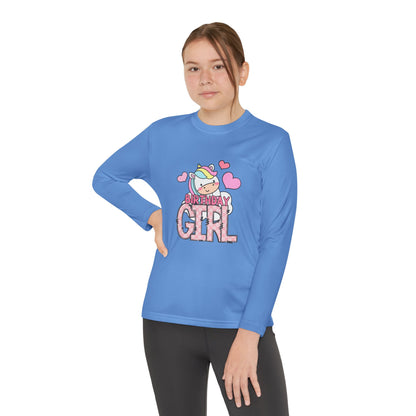 Birthday Girl Youth Long Sleeve Tee - Fun Unicorn Design