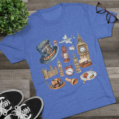 Vintage England Classy Unisex Tri-Blend Crew Tee