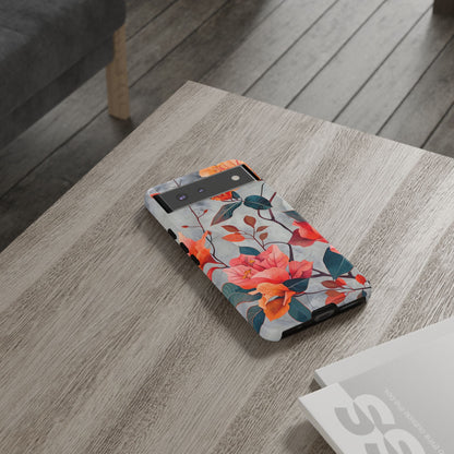 Floral Phone Case, Tough Cases, Flower Power, Gift for Her, Decorative Phone Cover, Trendy Accessories, Everyday Style