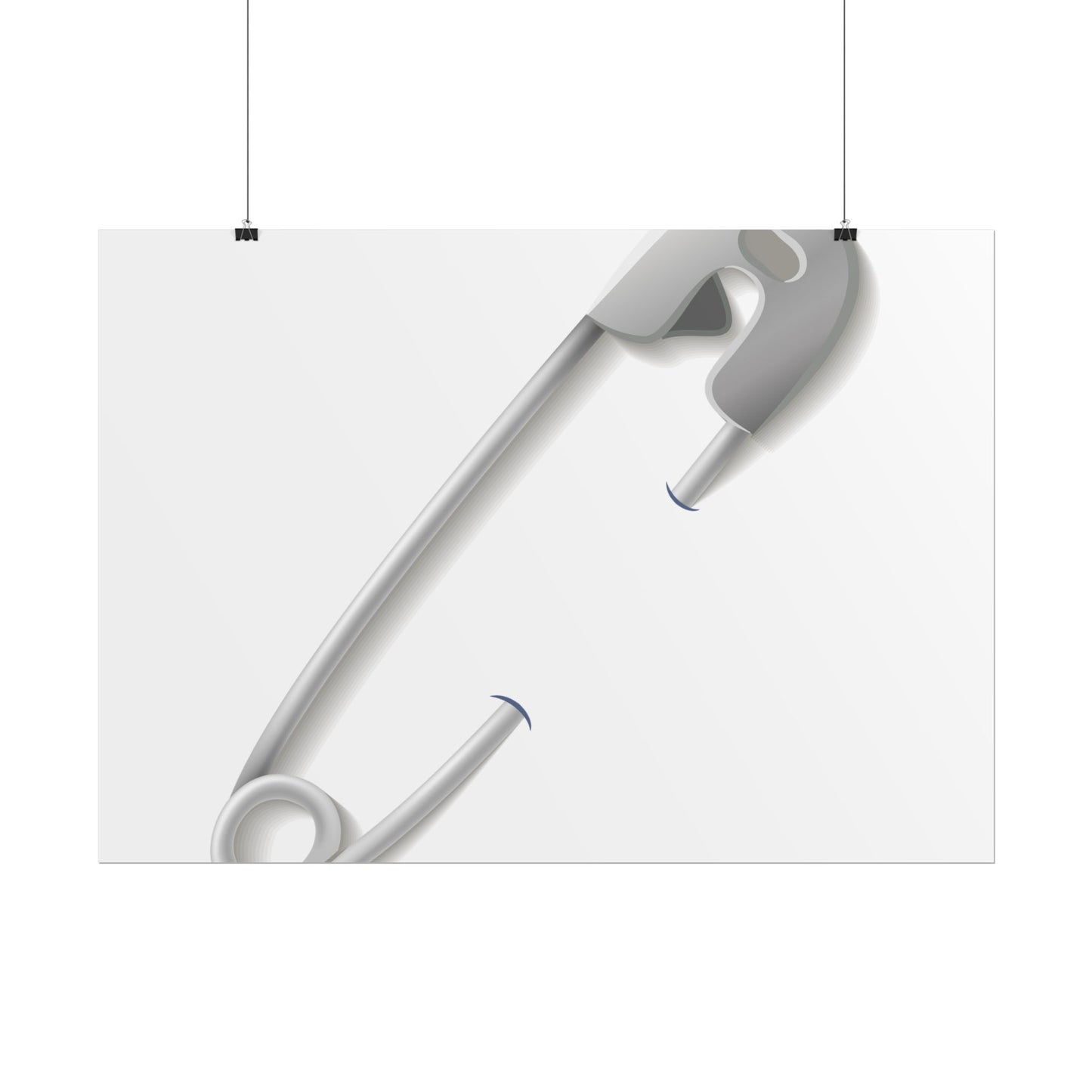 Minimalist Safety Pin Wall Art, Modern Decor, Unique Gift, Home Aesthetic, Art Print, Rolled Poster, Contemporary Interior Design