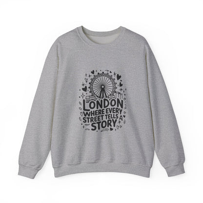 Unisex Heavy Blend™ Crewneck Sweatshirt - London Story Telling Streets