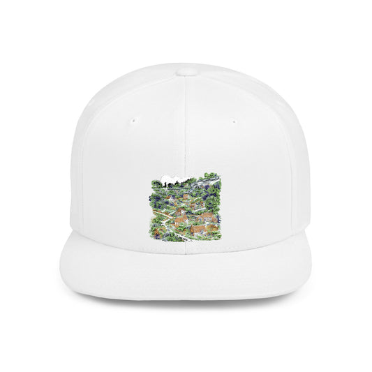 Charming Red Doorway Flat Bill Snapback