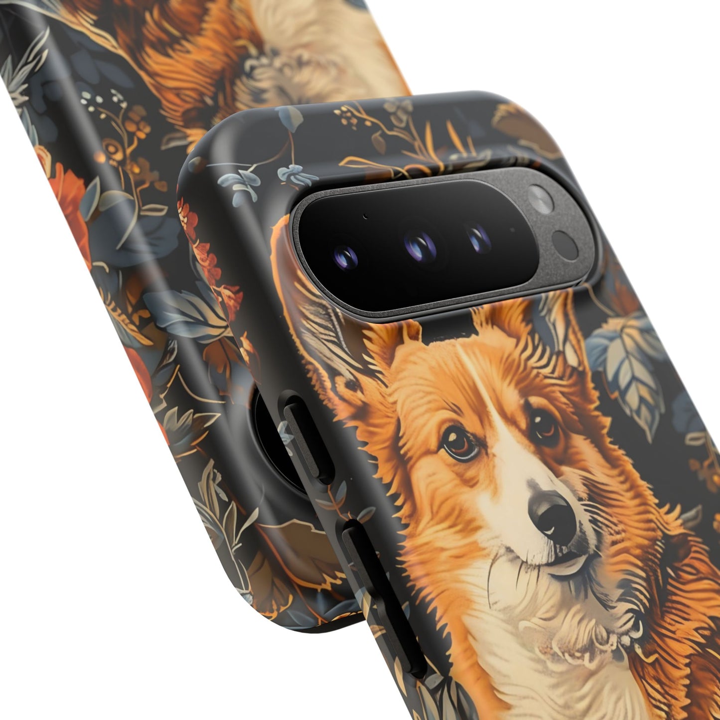 Corgi Floral Phone Case - Tough Cases for Dog Lovers, Cute Pet Accessories, Gift for Dog Owners, Floral Design, Personalized Tech Cover