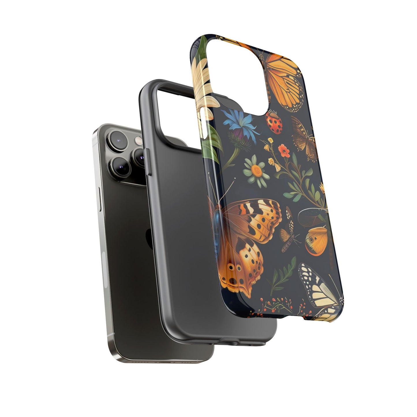 Nature-Inspired Phone Case | Floral Butterfly Design, Tough Phone Cover, Gift for Nature Lovers, Cute Butterfly Case, Home Decor
