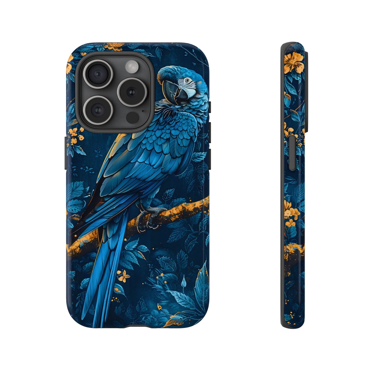 Tough Cases - Vibrant Blue Parrot Phone Case, Tropical Bird Phone Cover, Nature Lover Gift, Eco-Friendly Accessories, Unique Wildlife Decor