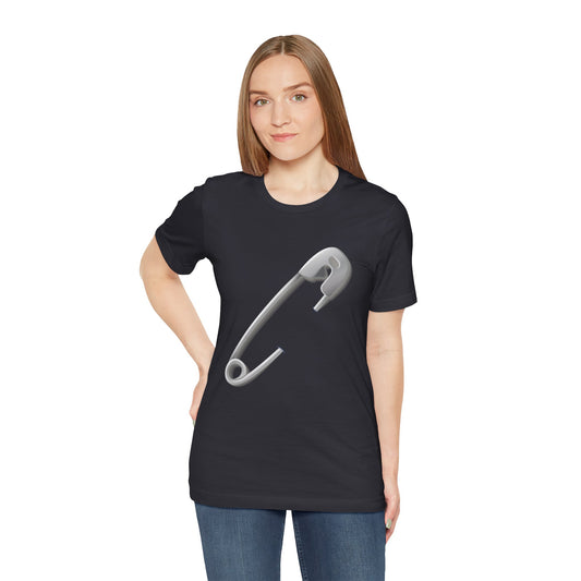 Unisex Jersey Short Sleeve Tee - Minimalist Safety Pin Design