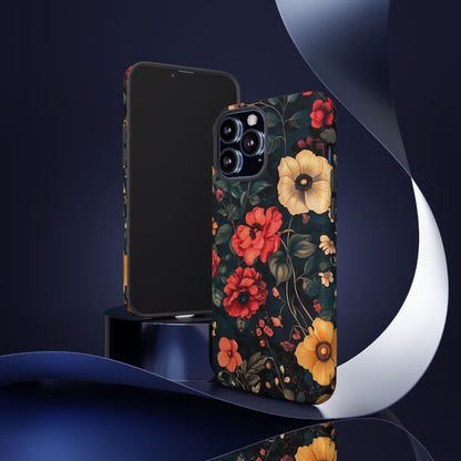 Floral Phone Case, Tough Cases, Flower Motif, Protective Cover, Gift for Her, Floral Design, Spring Accessory