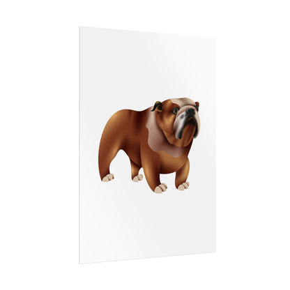 Bulldog Rolled Poster Art | Dog Lover’s Wall Decor | Unique Gift for Pet Owners | Living Room or Office Decor