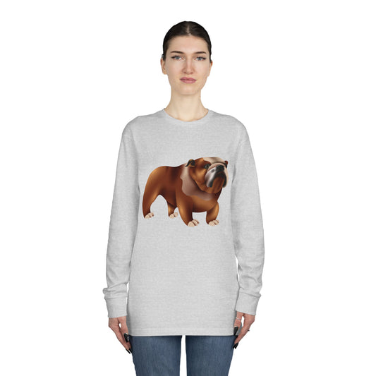 Long Sleeve Crewneck Tee - Adorable British Dog