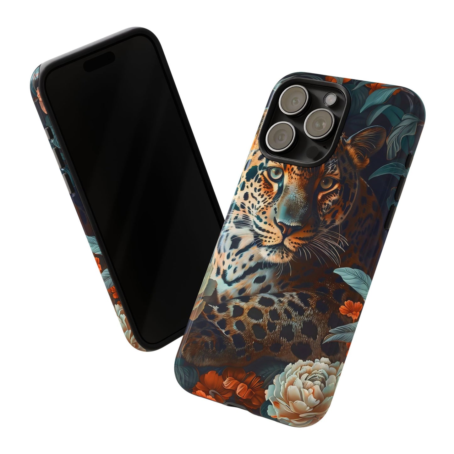 Wildlife Phone Case with Leopard Design | Tough Cases, Animal Prints, Floral Phone Cover, Gift for Nature Lovers, Unique Phone Accessories
