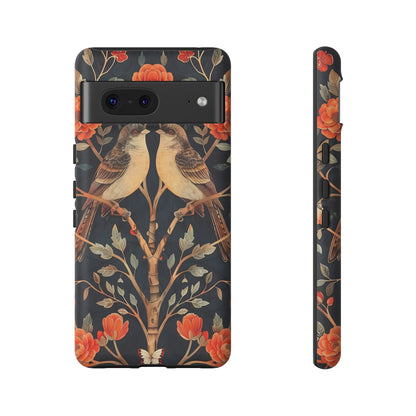 Floral Phone Case – Tough Cases with Bird Design, Unique Gift for Nature Lovers, Stylish Tech Accessory, Phone Cover, Artistic Case