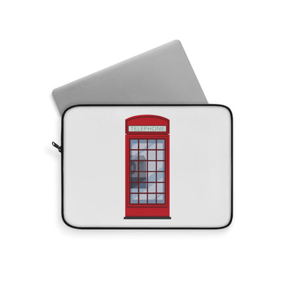 London Phone Booth Laptop Sleeve, Red Vintage Design, Perfect for Students and Travelers, Great Gift for Tech Lovers, Computer Bag