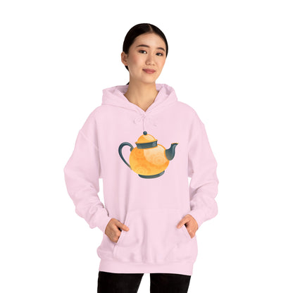Unisex Heavy Blend™ Hooded Sweatshirt - Classic British Tea Kettle - Timeless Elegance in Tea Time