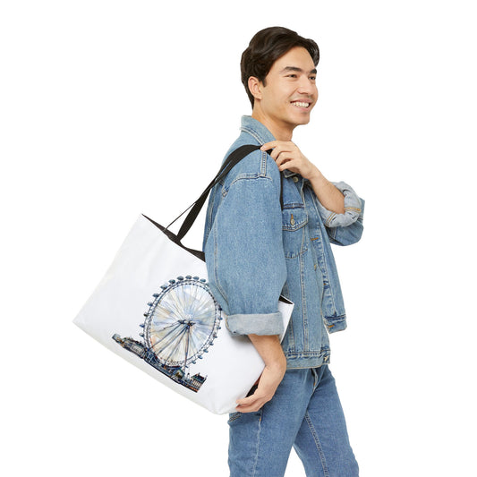 London Eye Weekender Tote Bag, Travel Bag, Beach Tote, Large Capacity, Gift for Travelers, Weekend Getaway Essentials