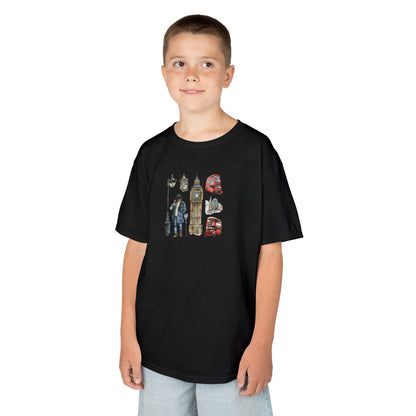 Kids  Tee –  British Landmarks and Symbols Art Design - Fun Cityscape Design for Young Explorers
