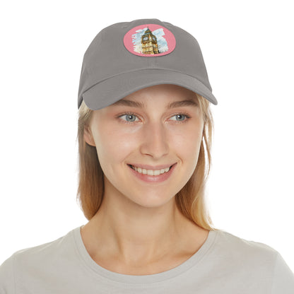 Watercolor Big Ben Dad Hat with Leather Patch, Casual Summer Hat, Gift for Dad, Travel Accessory, Birthday Gift, Outdoor Event Cap