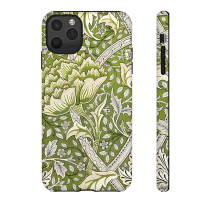 Stylish Phone Case with Floral Design, Durable Protective Cover for iPhone, Unique Gift for Birthdays, Mother's Day, Green Aesthetic