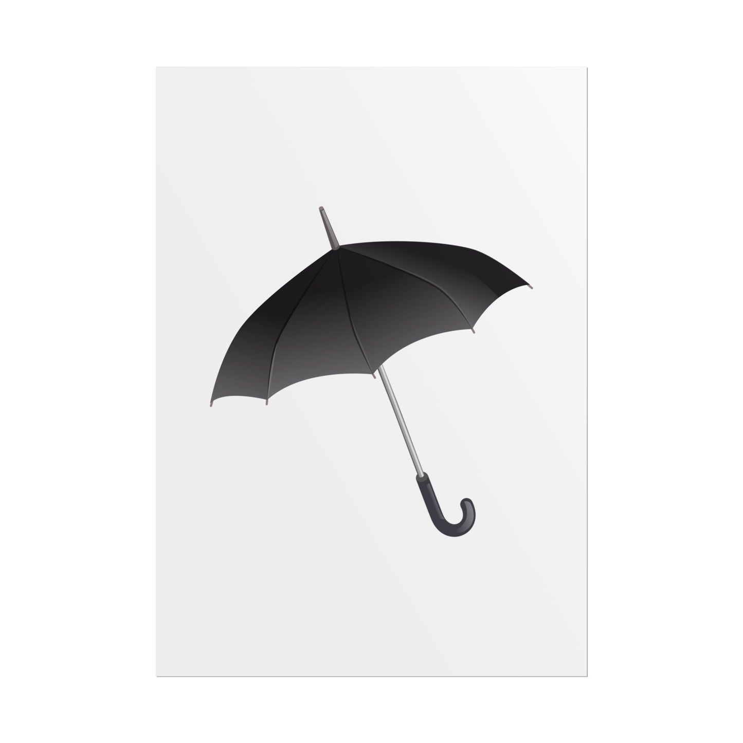 Minimalist Umbrella Wall Art, Chic Home Decor Print, Stylish Poster, Rental Friendly Artwork, Black Umbrella Decor