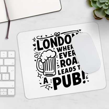 London Pub Mouse Pad, Beer Lover Gift, Desk Accessory for Home or Office, Ideal for Birthdays, Father's Day, and Celebrations
