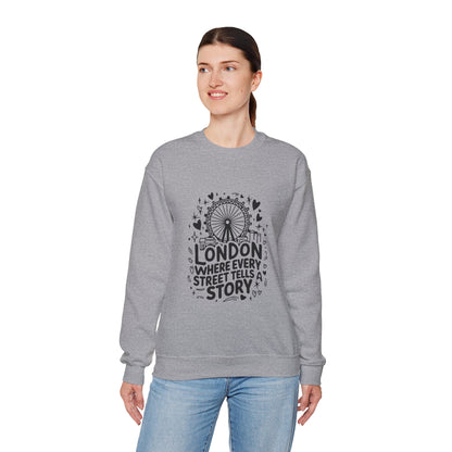 Unisex Heavy Blend™ Crewneck Sweatshirt - London Story Telling Streets
