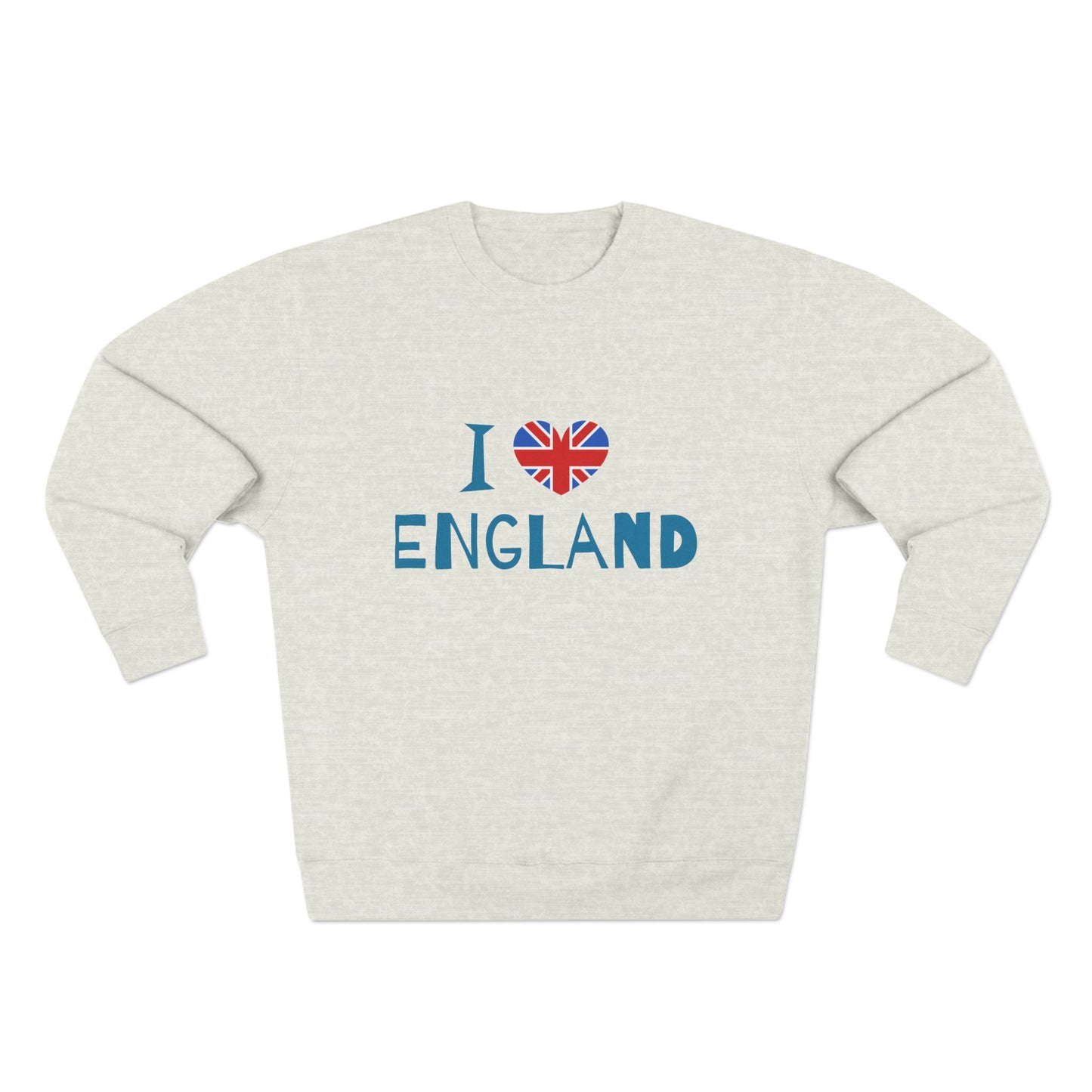 Unisex Crewneck Sweatshirt - I Love England - Union Jack Heart Design